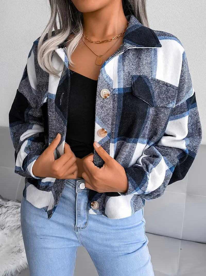 Trendy Cropped Plaid Flannel