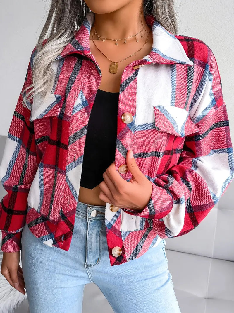 Trendy Cropped Plaid Flannel