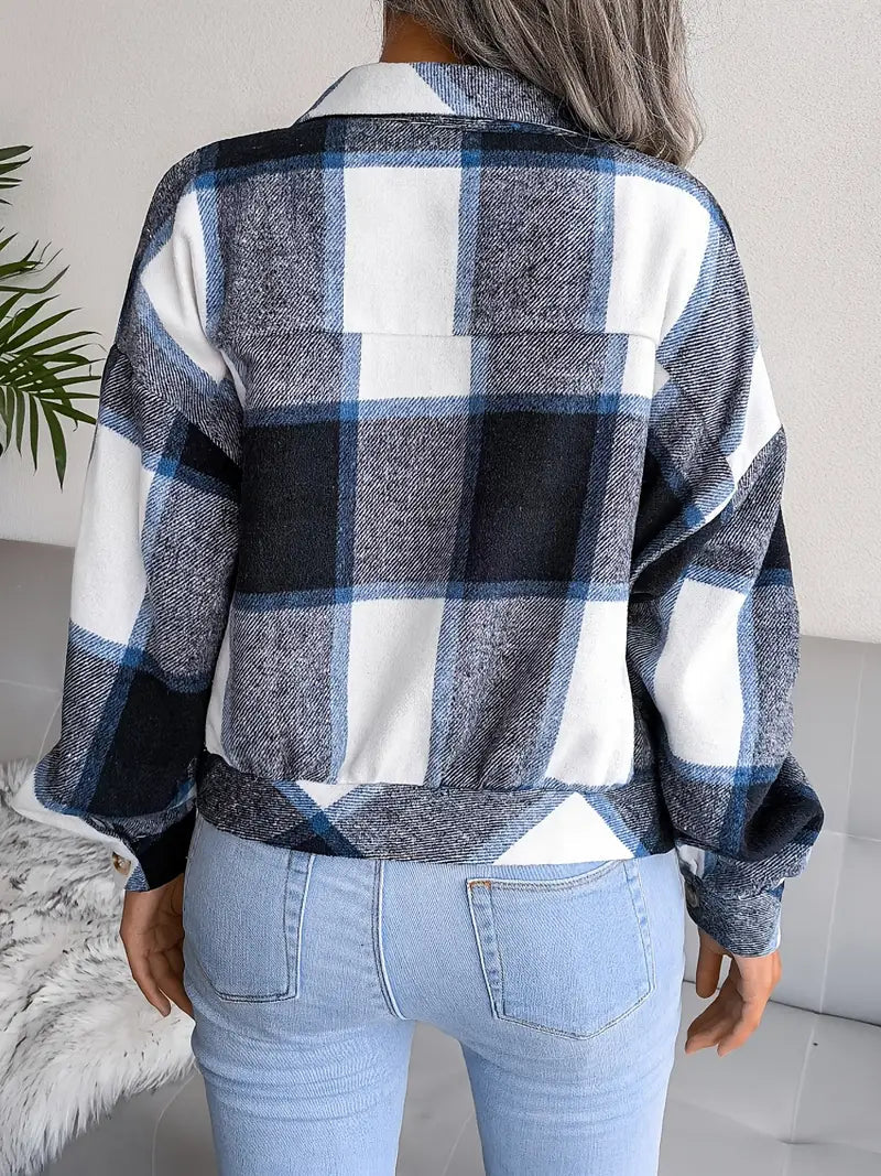 Trendy Cropped Plaid Flannel