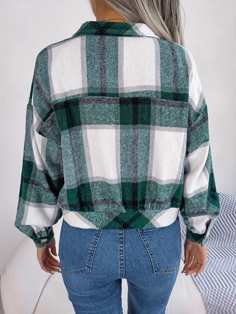 Trendy Cropped Plaid Flannel