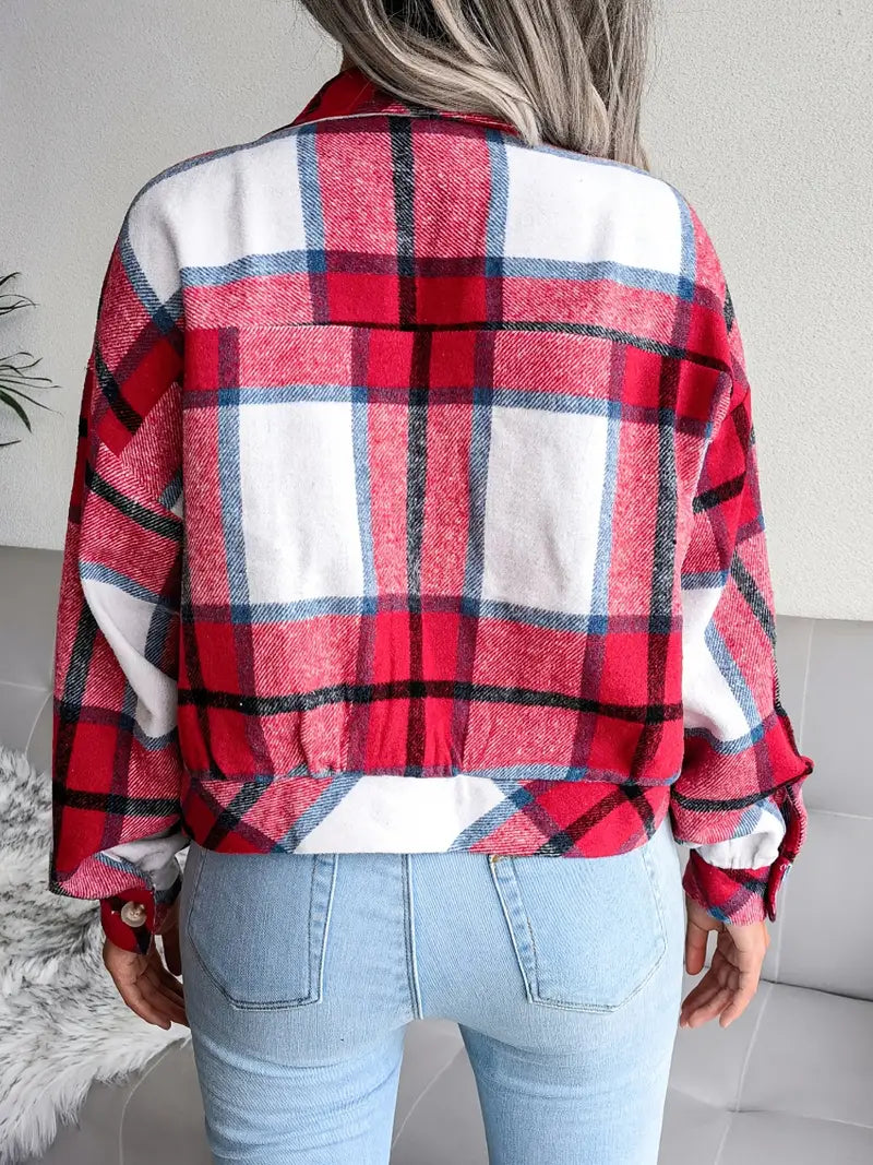 Trendy Cropped Plaid Flannel