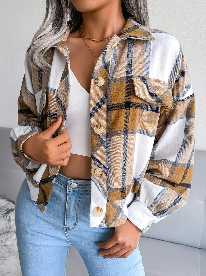 Trendy Cropped Plaid Flannel