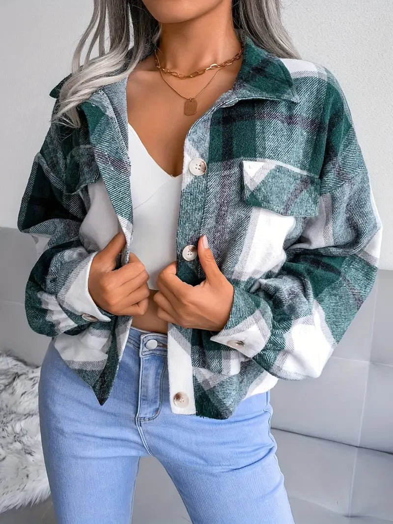 Trendy Cropped Plaid Flannel