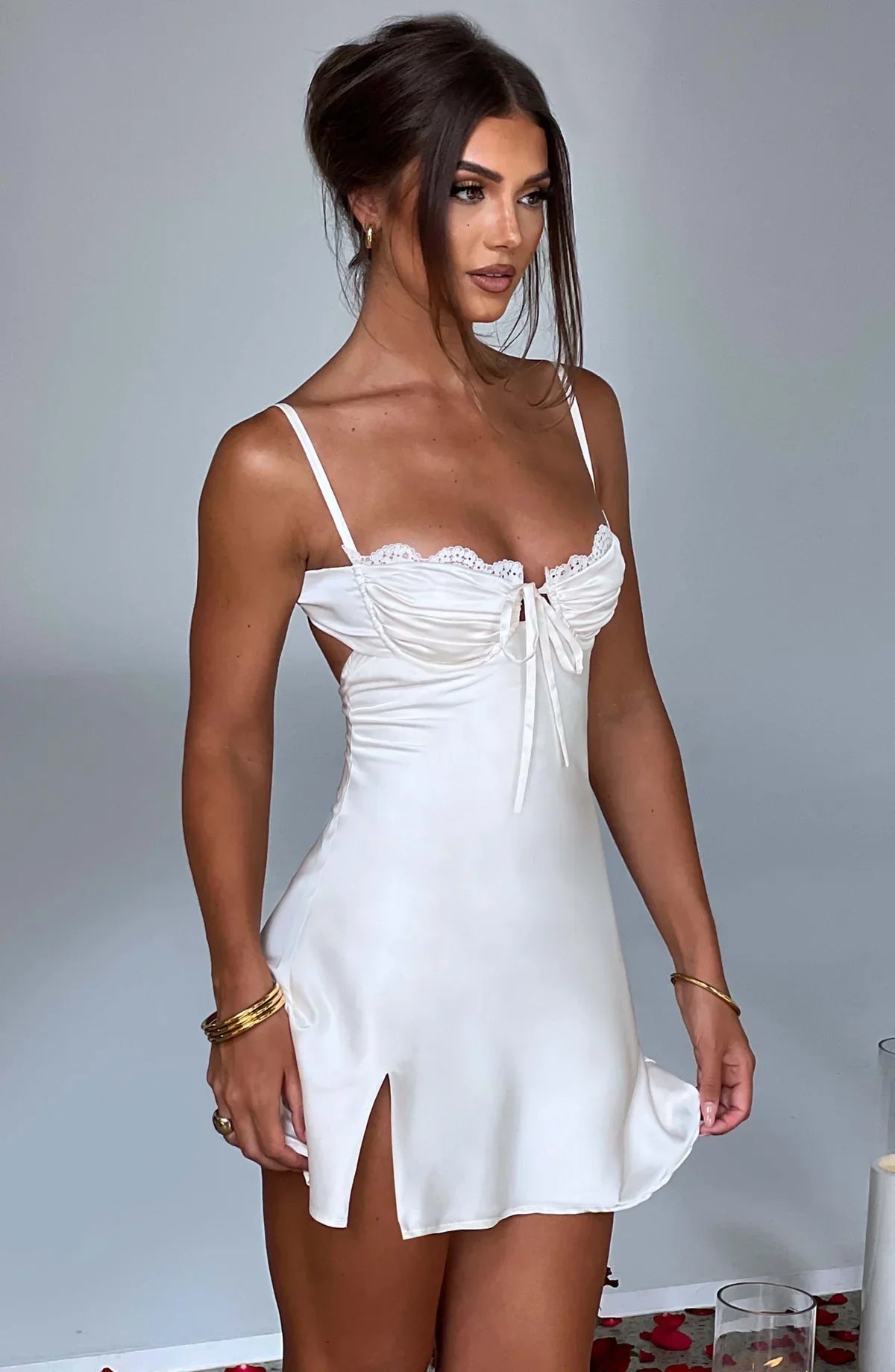 Glamorous White Aria Mini Dress