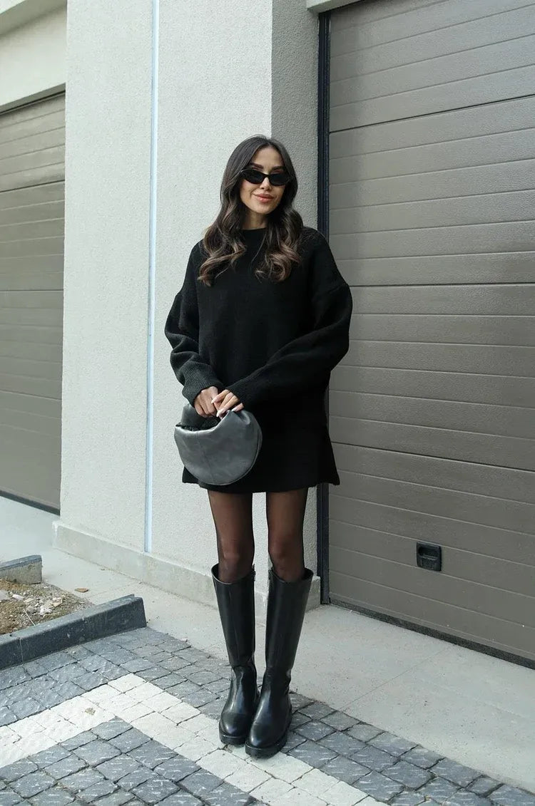 Elegant Knitwear Dress Ensemble Set