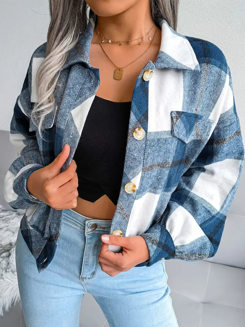 Trendy Cropped Plaid Flannel